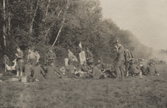 Men of the 1st Battalion during a rest stop on the ‘retreat from Mons’