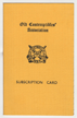 Old Contemptibles' Association Subscription Card